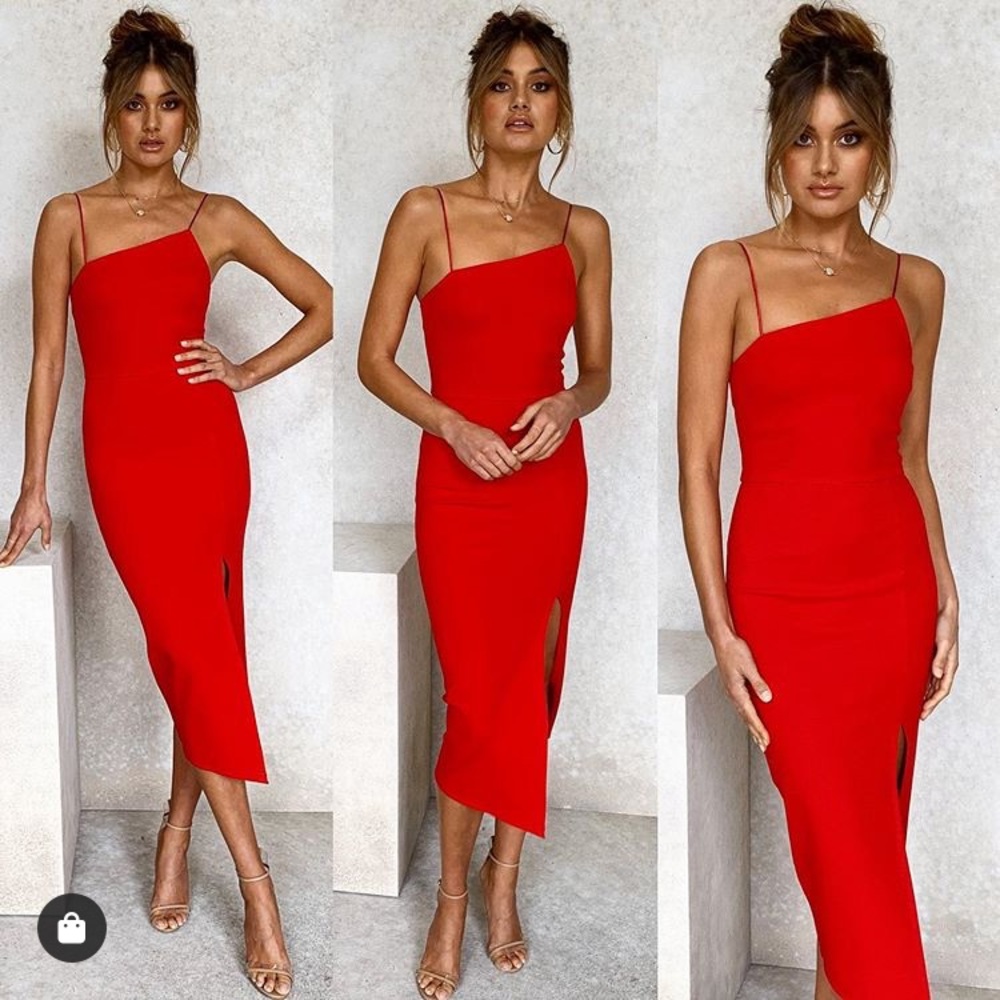 Beautiful Red Midi Dress- new with tags